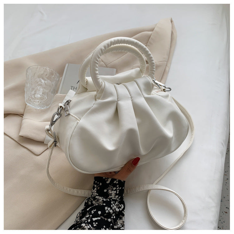 Women's Retro Pleated Shoulder Crossbody Bag