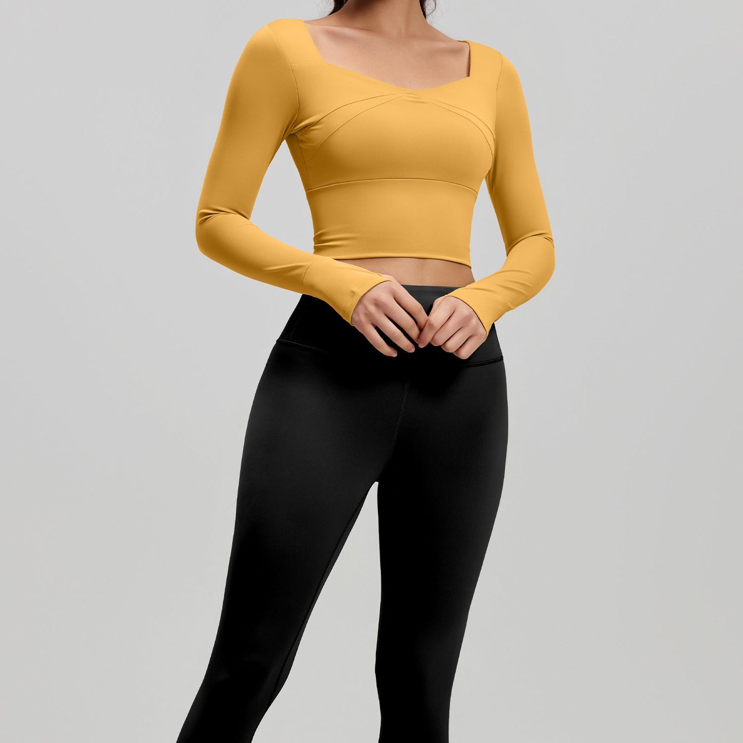Spring And Summer Spliced Yoga Long-Sleeved Set