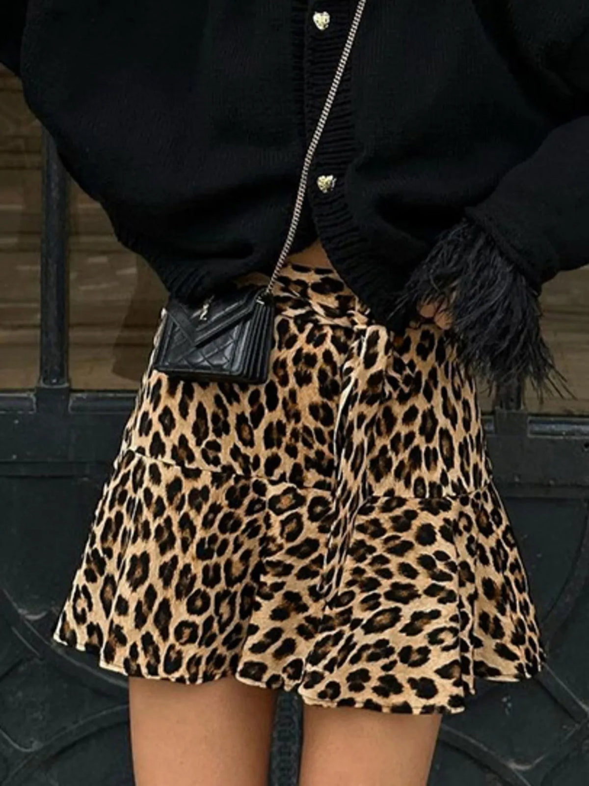 Leopard Print Mini Skirt
