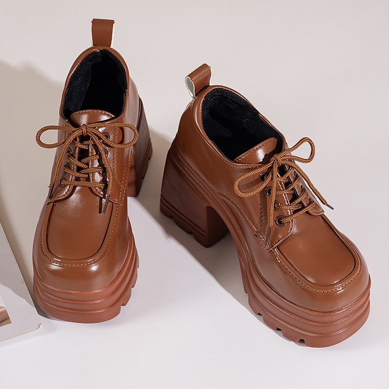 Platform British Style Lace-Up Wedges