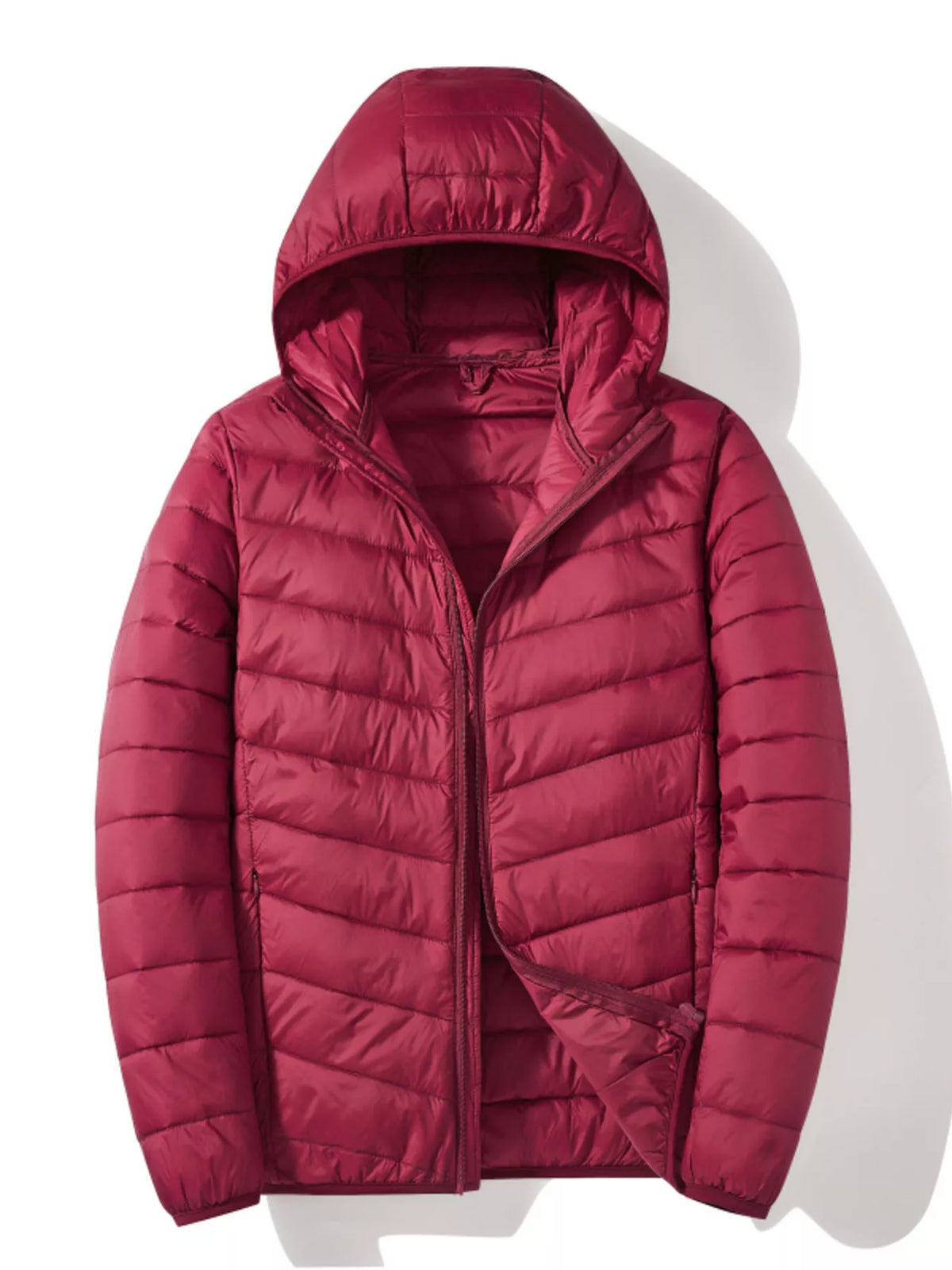 Men's Plus Size Lightweight Zip Up Puffer Jacket