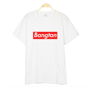 White Printed T-Shirt - Bangtan Design