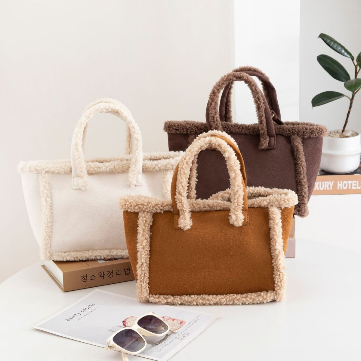Women's Plush Crossbody Tote Bag Crossbody Bag