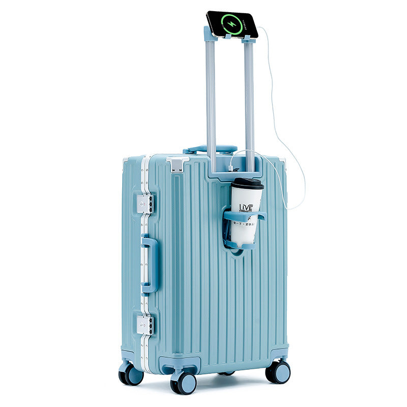 Unisex Aluminum Frame Solid Trolley Travel Case Travel Bag