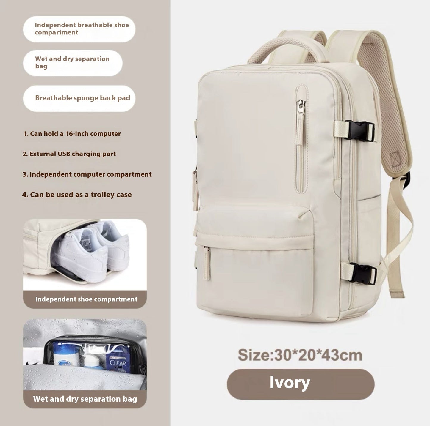 Large Capacity Travel Backpack