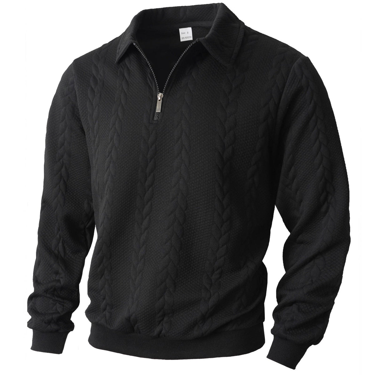 Cross-Border Amazon European And American Jacquard Autumn And Winter Lapel Pullover Half-Cardigan Zipper Sweatshirt Casual Sports Men's Knitted
