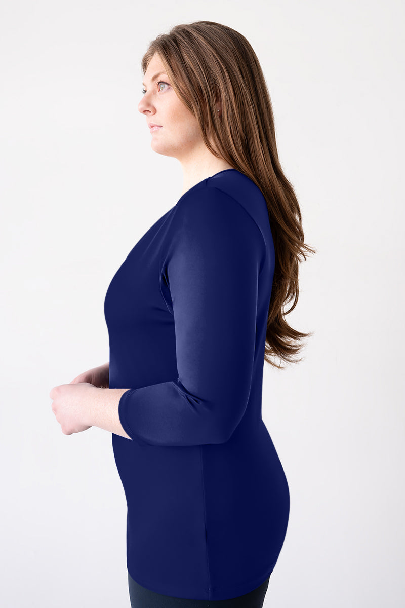 Karen Relaxed Fit 3/4 SLV V-Neck-Core Fashion Colors