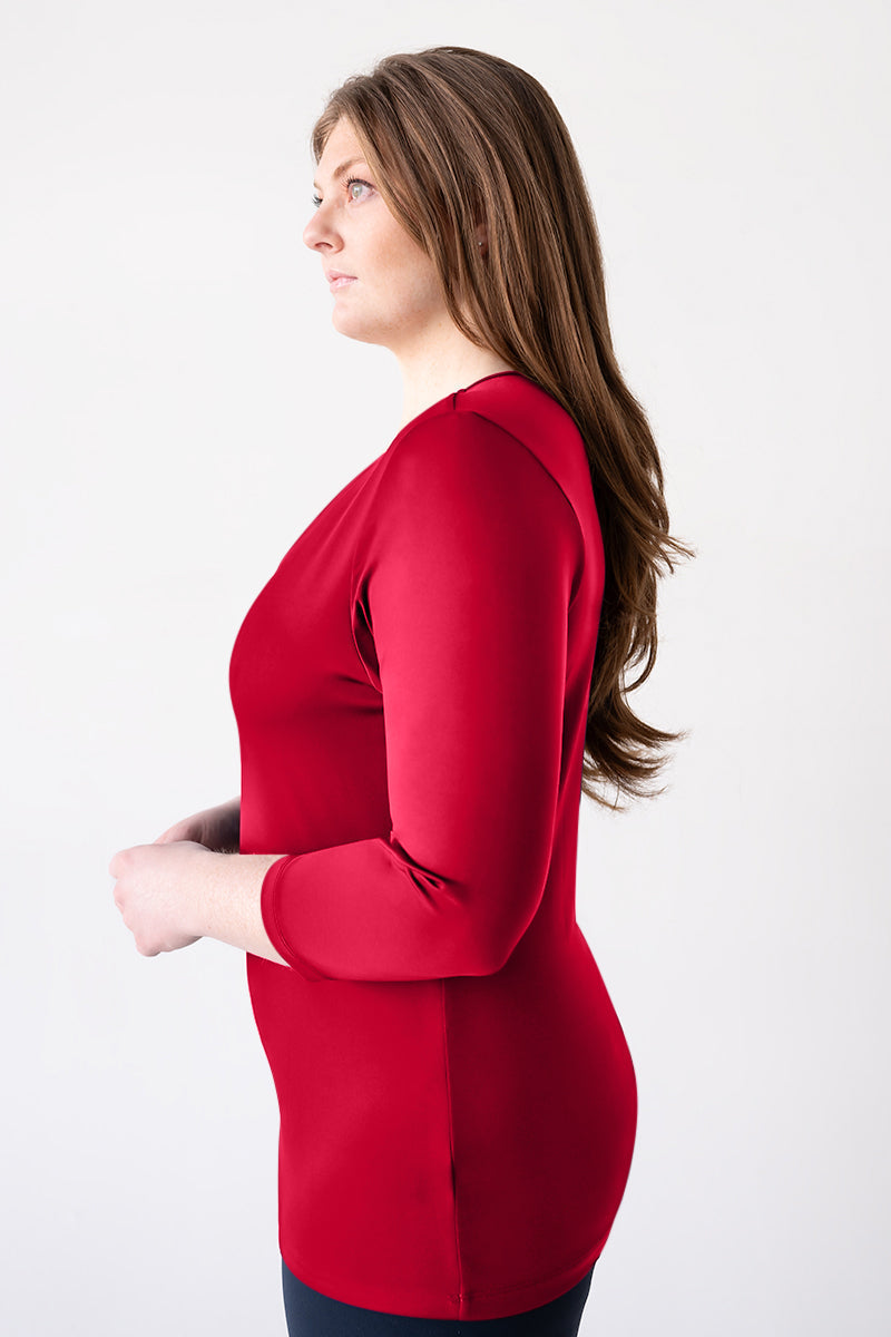 Karen 3/4 Sleeve V-Neck Top (Relaxed Fit) Basics