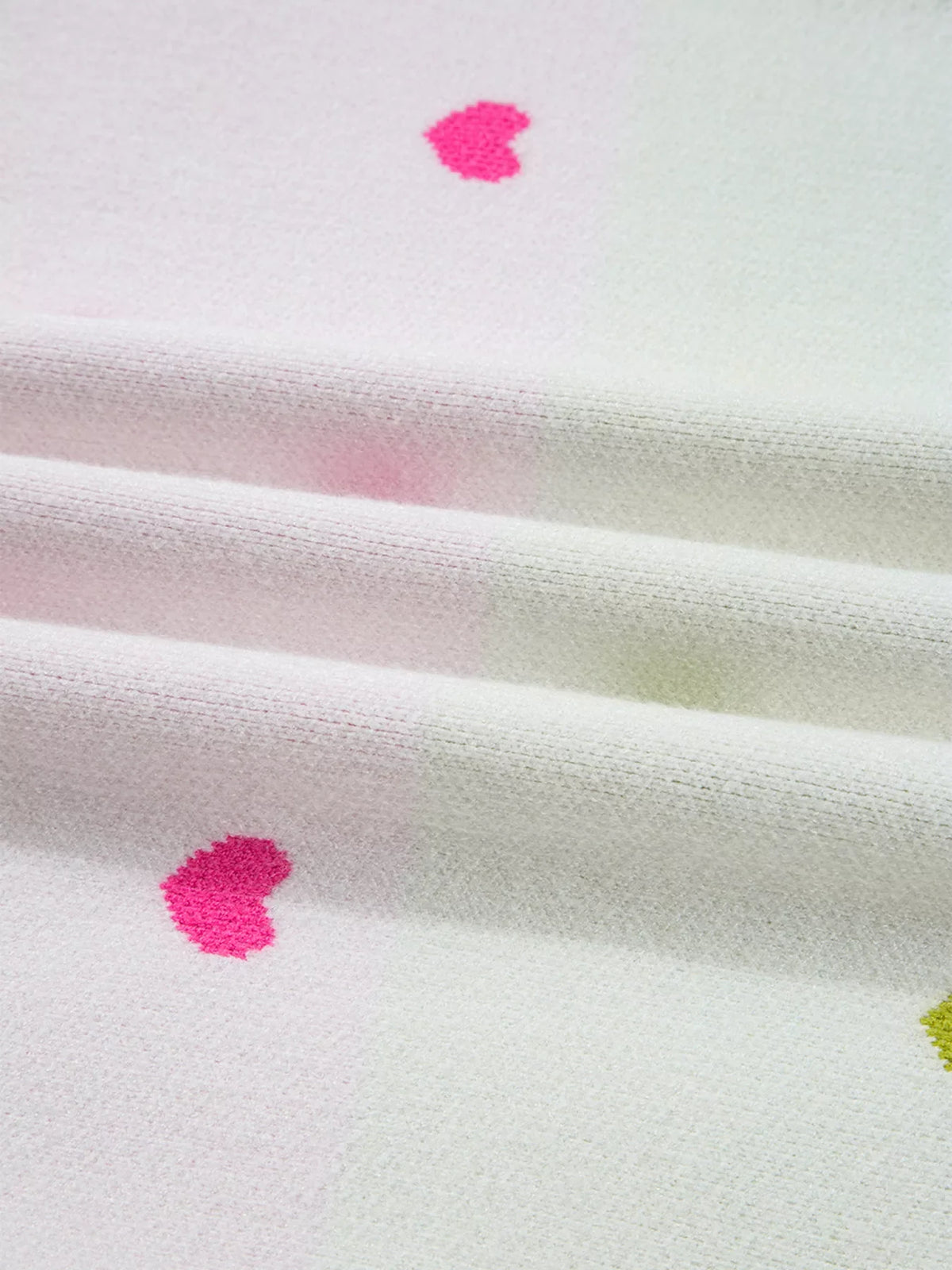 Multicolour Heart Pattern Dropped Shoulder Sweater