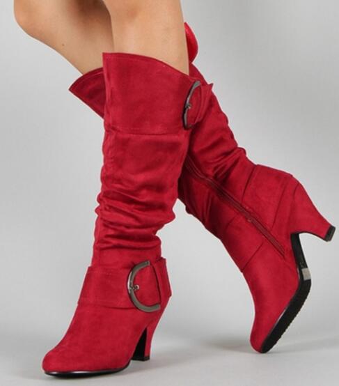 Women's Belt Buckle Mid Boots