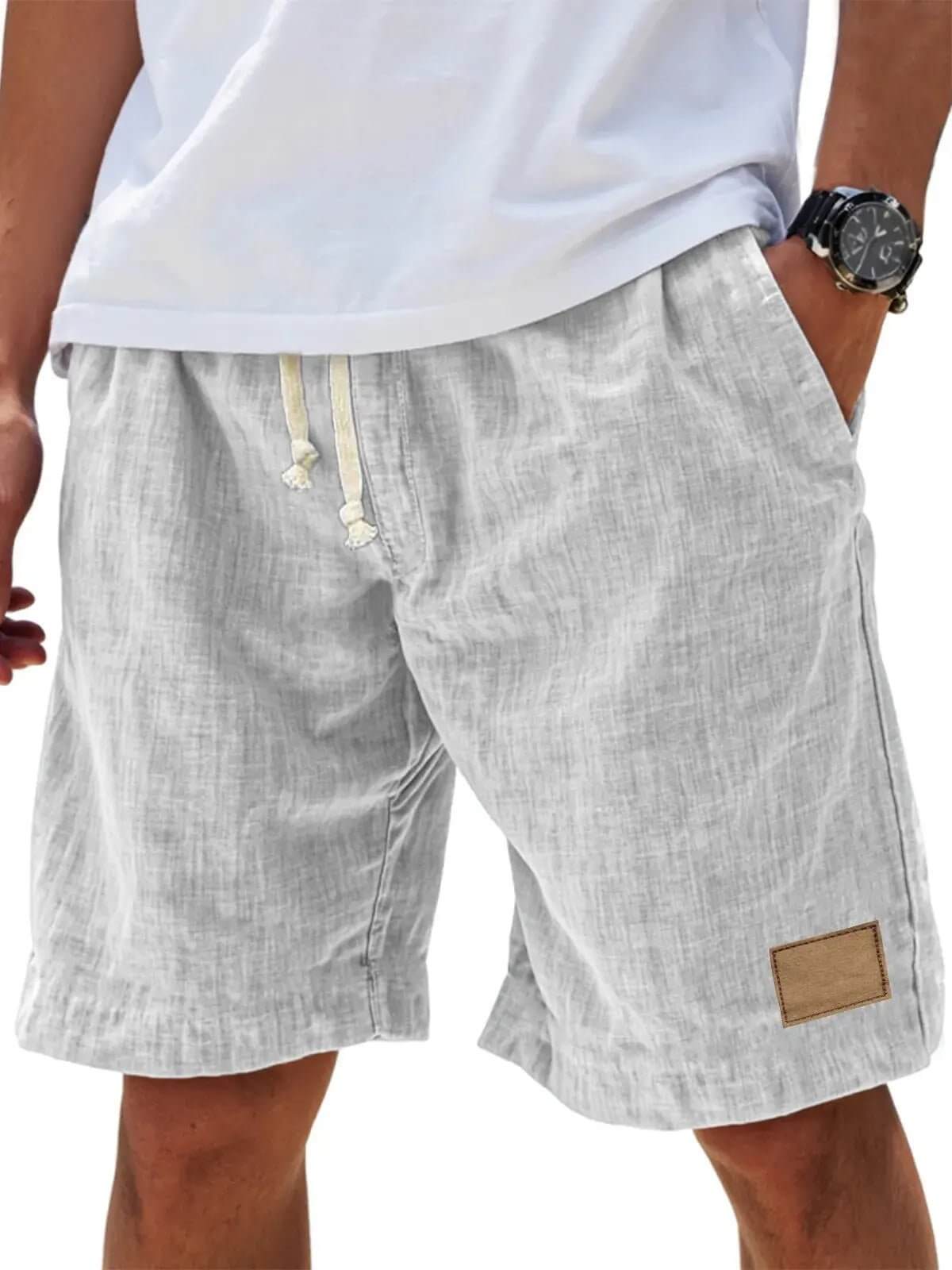 Men's Breathable Linen Holiday Shorts – Retro Loose Fit