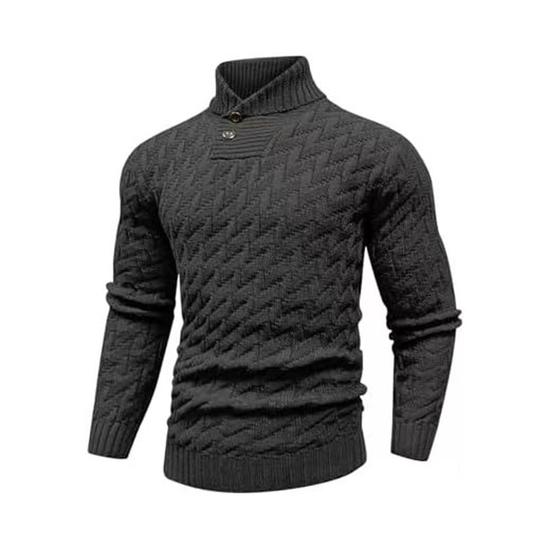 Men's Fashionable Round-Neck Slim-Fit Sweater