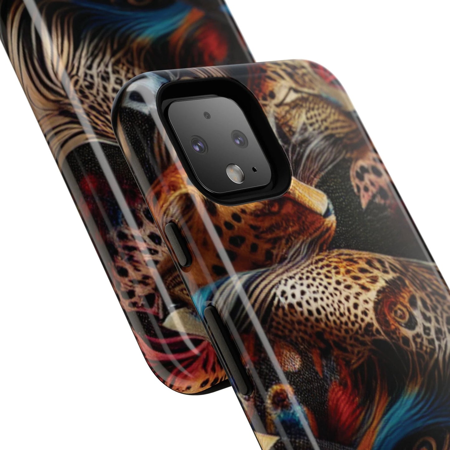 Stylish Tough Phone Case with Elegant Black and Gold Design