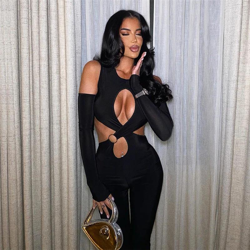 Women's cut-out patchwork bodysuit