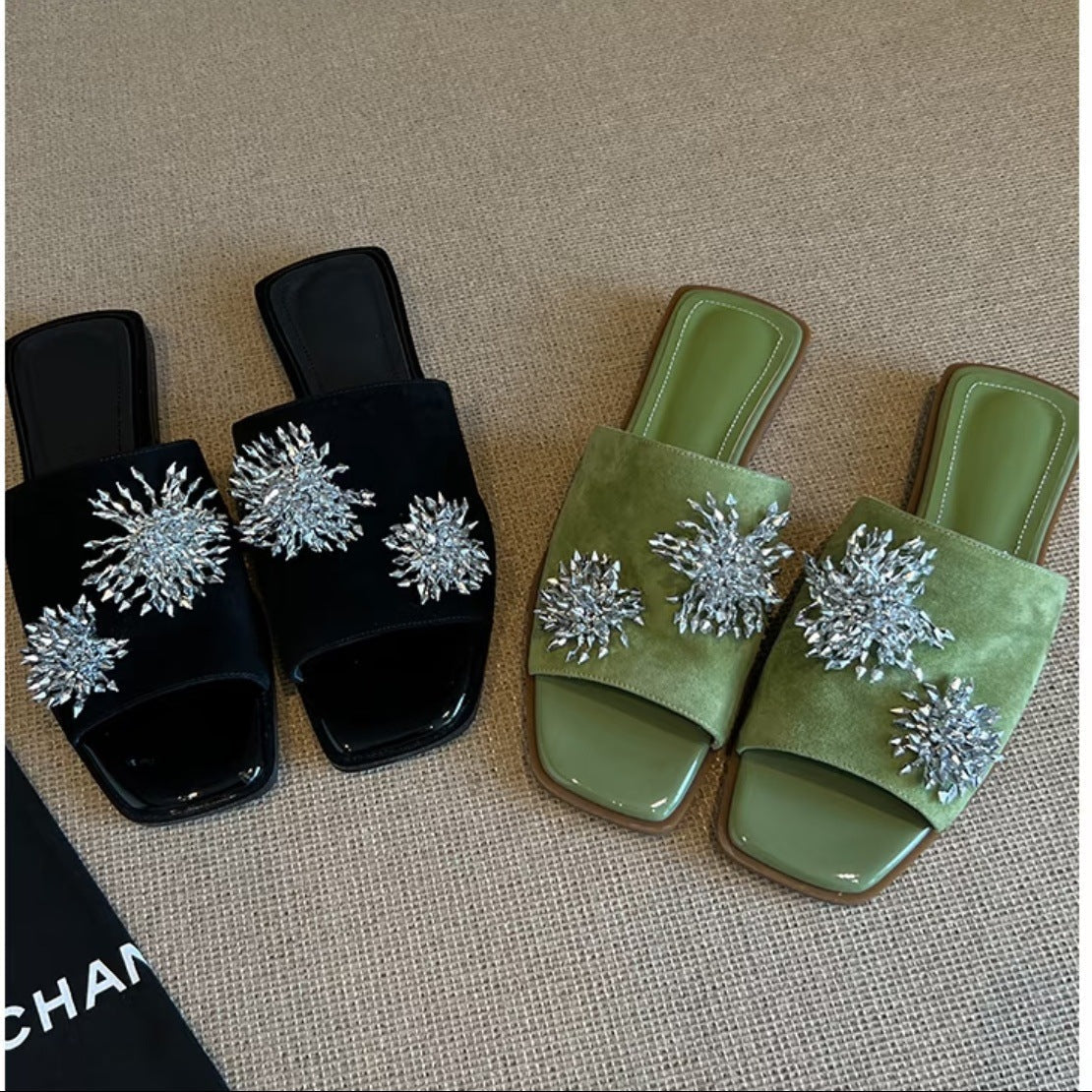 French-Style Embellished Flat Loafers
