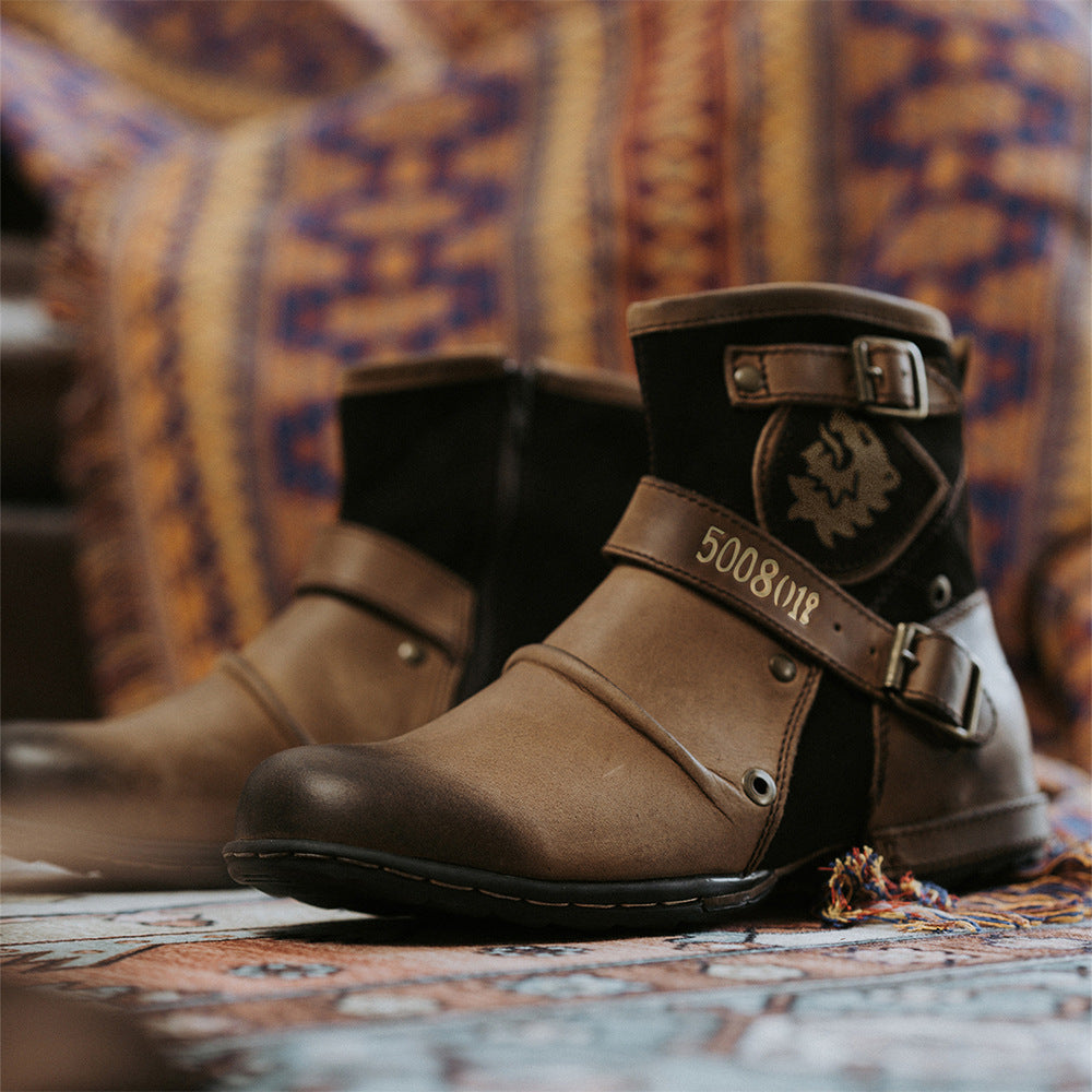 Men's Western Denim Color Changing Martin Boots