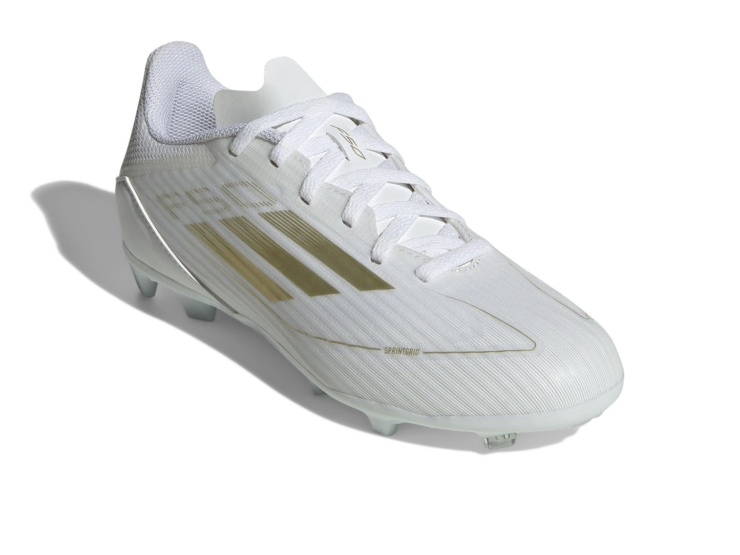adidas F50 League Firm/Multi Ground Sneaker White/Gold Metallic/White 2.5 US Unisex Little Kid