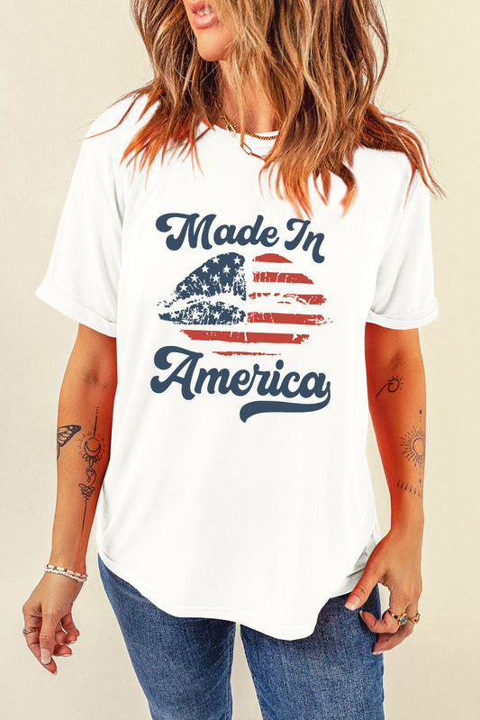 Camiseta de manga corta con cuello redondo y estampado gráfico