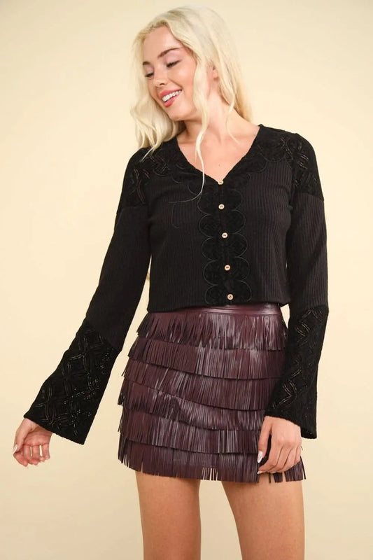 Sweaters Trendsi Lace Crop Top Women's Y2K Party Top Sexy & Trendy