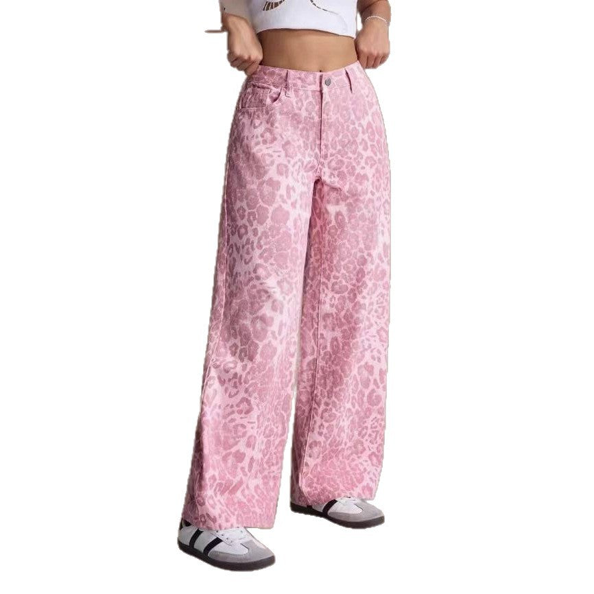 Female Loose Fit Straight Loose Wide Leg Jeans
