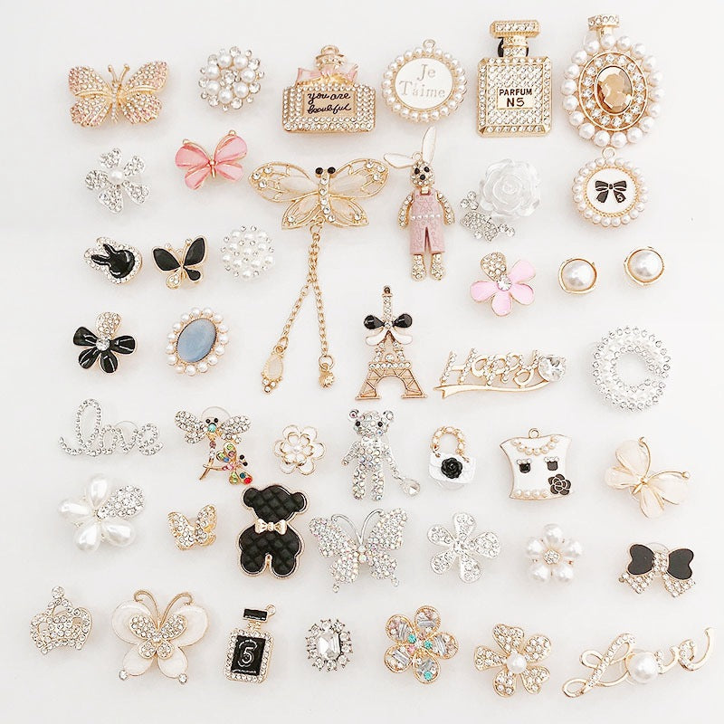 Diy Accessories Pearl Perfume Bottle Shoe Buckle Set Removable Shoes