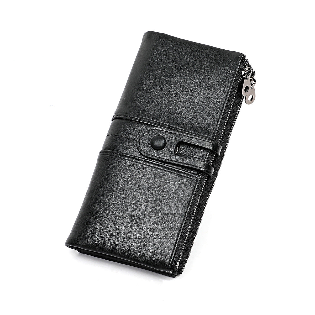 Unisex Top Layer Leather Tri-Fold Wallet