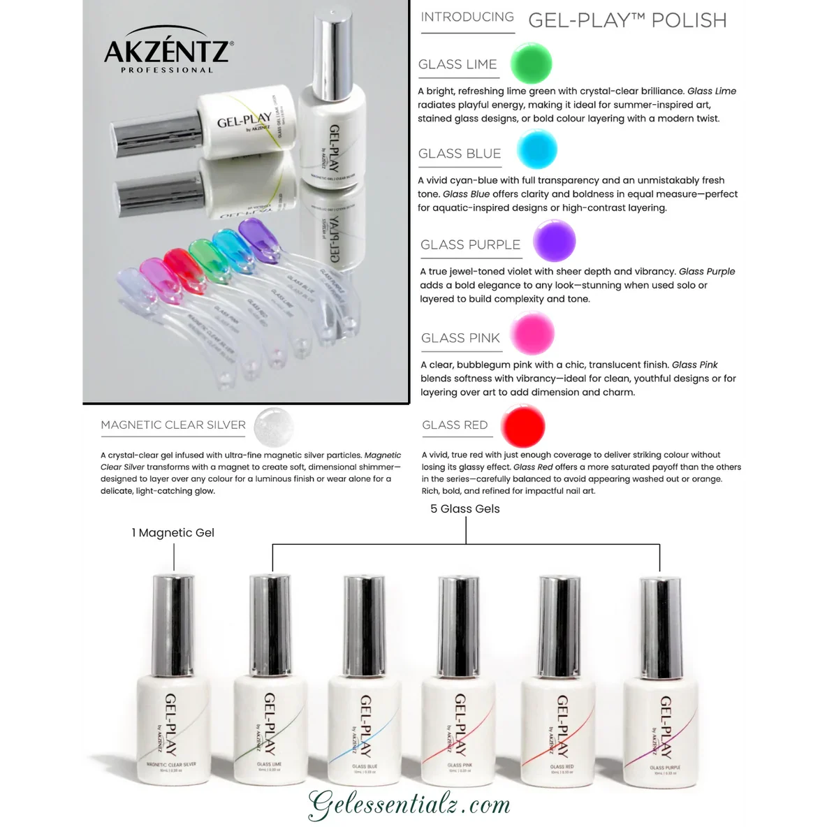 Akzentz - Gel Play Glass Red, 10ml