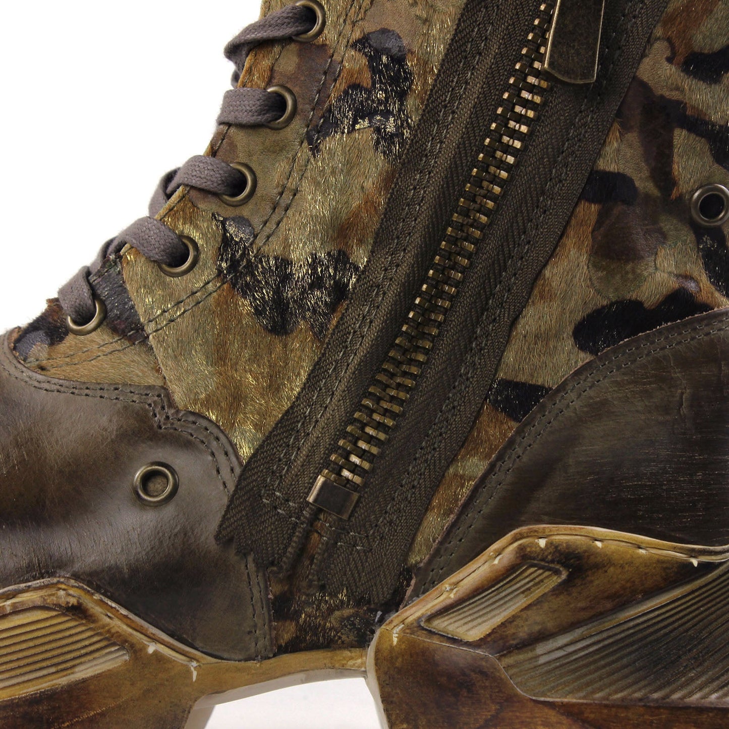 Botas moteras de cuero para hombre OS-5008-S-8-PHair-A