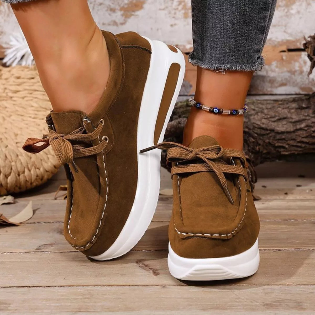 Round Toe Platform Sneakers