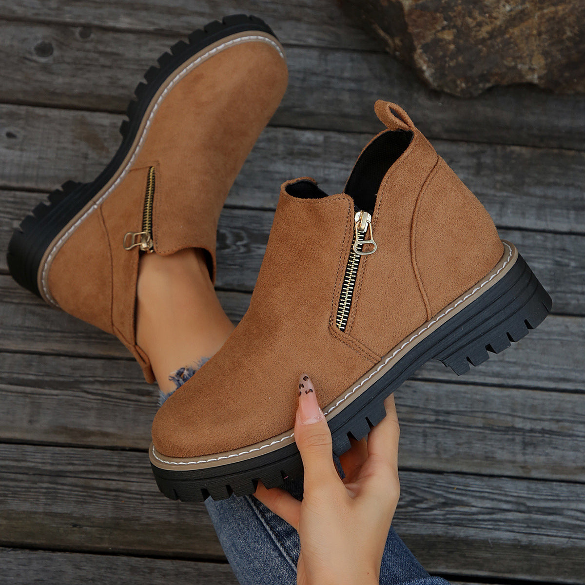 Women's Ankle Boots With Side Zipper
