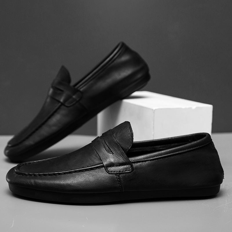 Mens Loafers, Soft Leather Slip-on Casual Shoes