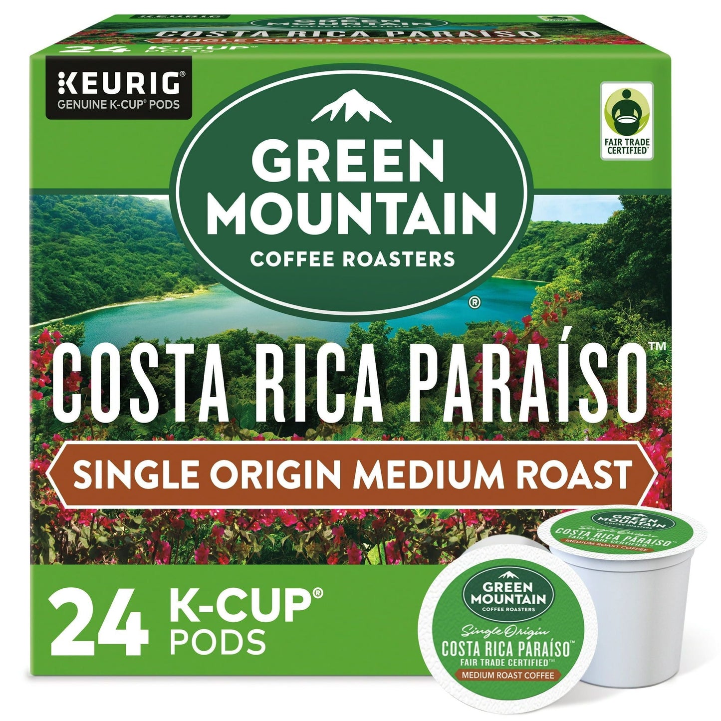 Green Mountain Coffee? Roasters Costa Rica Paraiso Single-Serve K-Cup Pods, Medium Roast Coffee, 24 Count