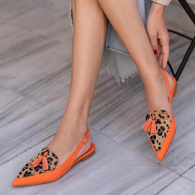 Women's Pointed Low-Heel Slingback Sandals