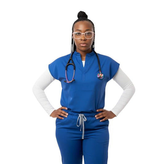 Camisa de uniforme médico con cuello en V DK