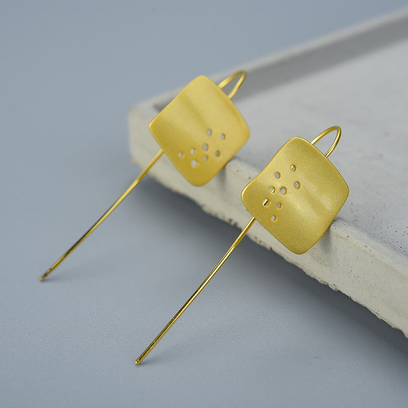 Imperfect Square Sterling Silver S925 Earrings
