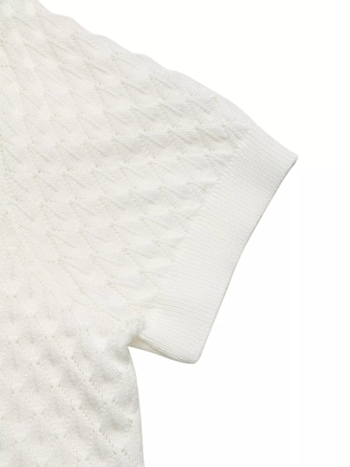Textured Short Sleeve Knit Top
