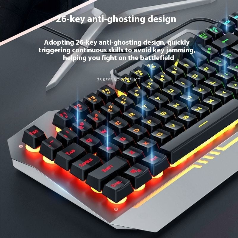 Mechanical Feeling Wired Key Mouse Headset Bundle
