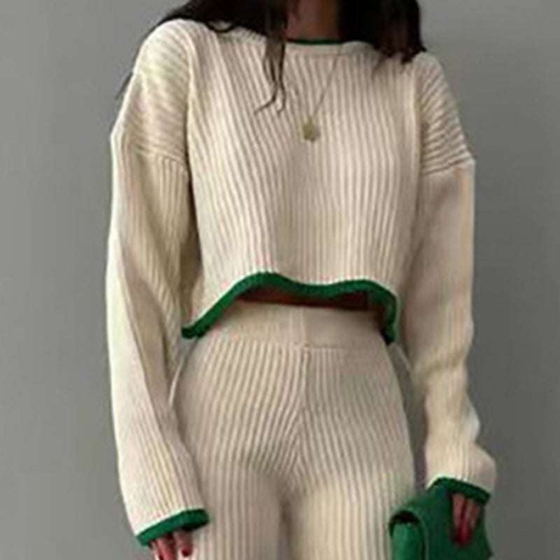 Conjunto de dos piezas informal con bloques de color para mujer