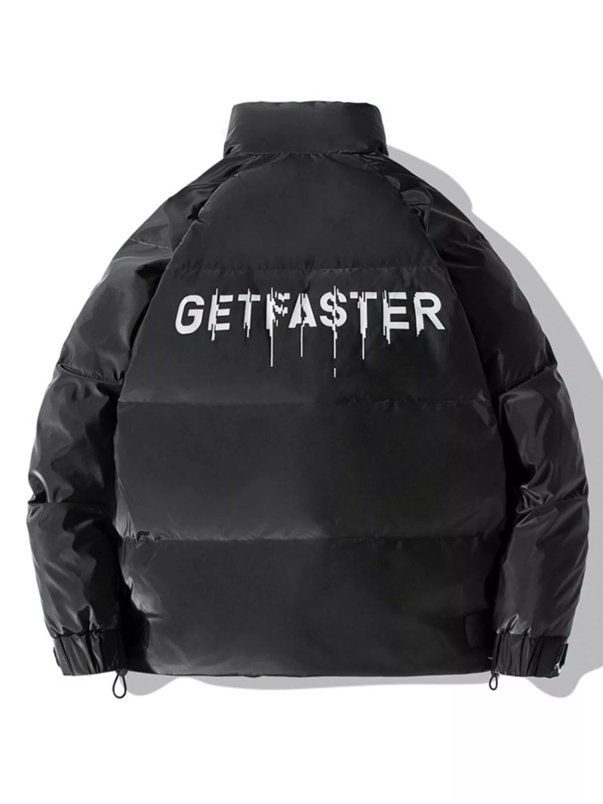 Men's Plus Size Striped Padded Puffer Jacket