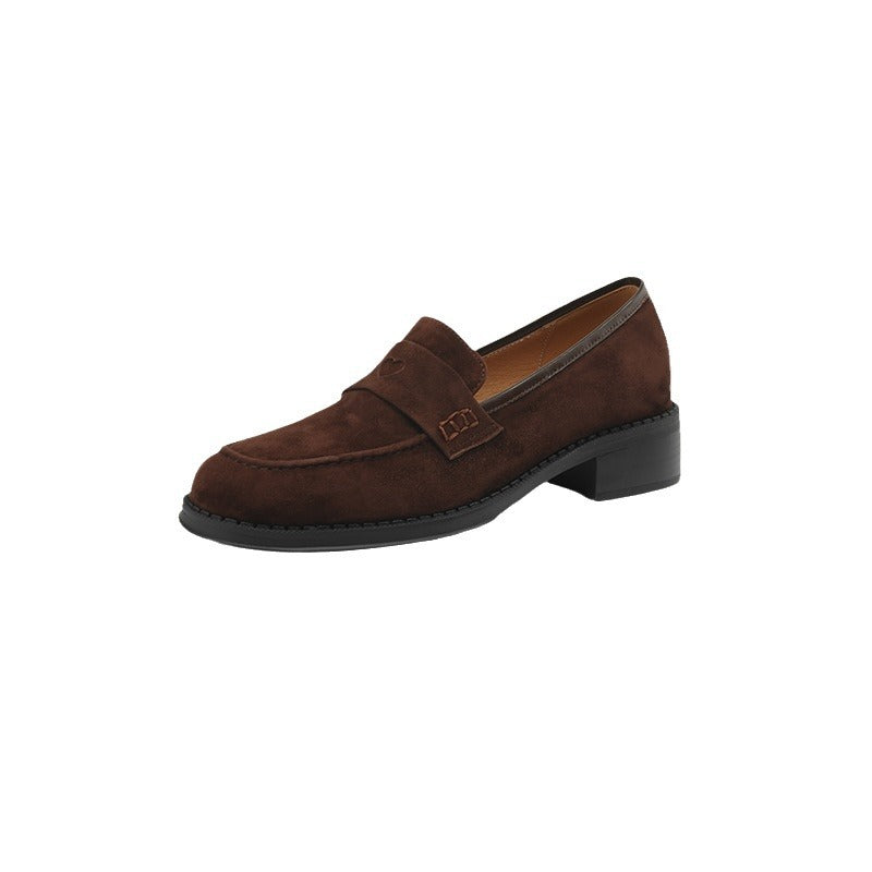 Women's Sheepskin Chunky Heel Pumps