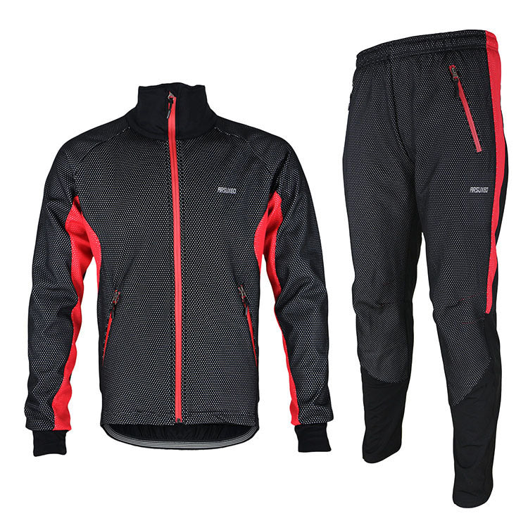 ARSUXEO Autumn Winter Three-Layer Cycling Jacket & Pants