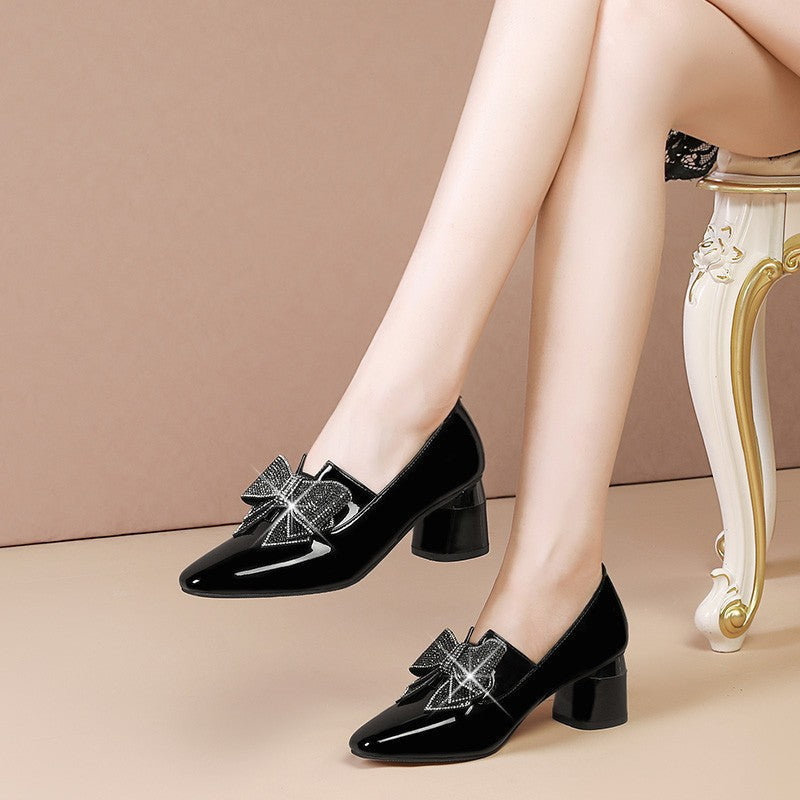 Women's Rhinestone Bow High-Heel Shoes