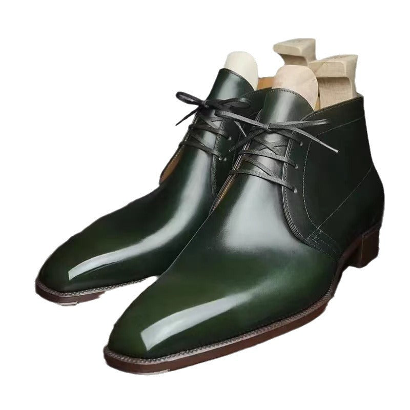 Men's Low-Heel Business Short Boots