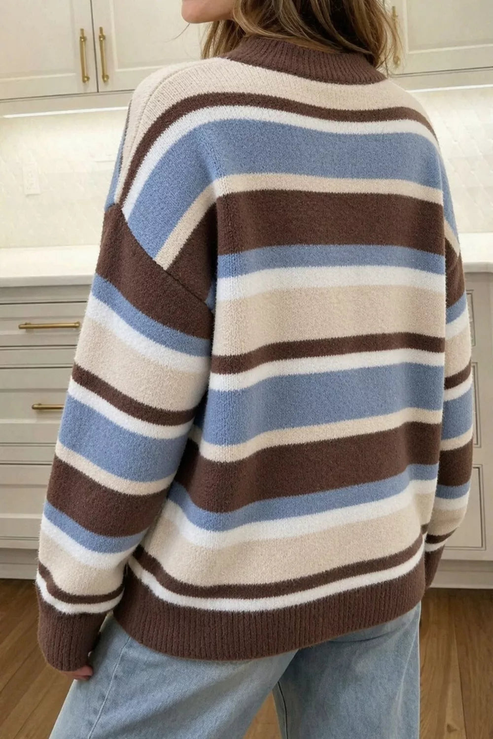 Striped Dropped Shoulder Sweater