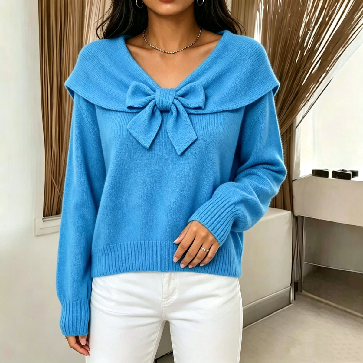 Knitted Bow-Knot Sweater For Women