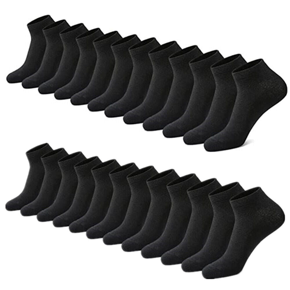 3-12 pares de calcetines deportivos lisos de algodón para hombre, tobilleros, corte bajo, talla 9-13