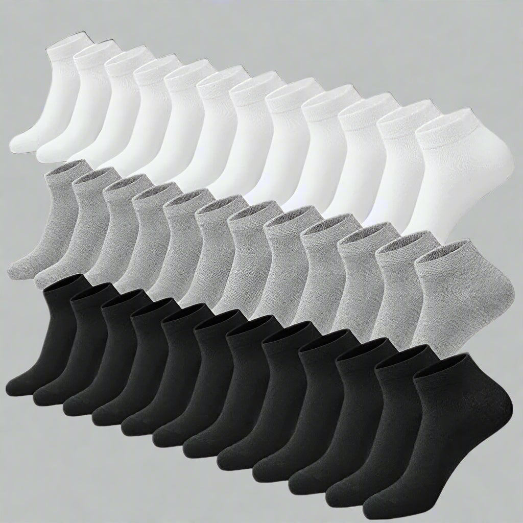 3-12 pares de calcetines deportivos lisos de algodón para hombre, tobilleros, corte bajo, talla 9-13