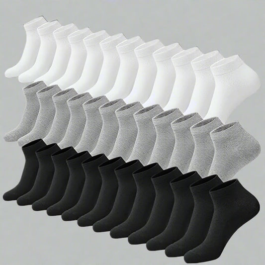 3-12 pares de calcetines deportivos lisos de algodón para hombre, tobilleros, corte bajo, talla 9-13