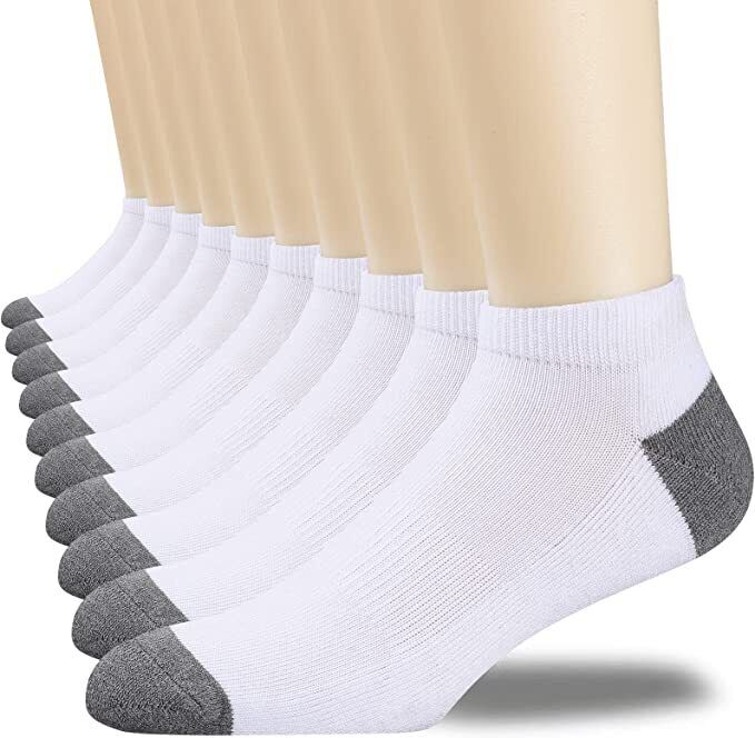3-12 pares de calcetines deportivos lisos de algodón para hombre, tobilleros, corte bajo, talla 9-13