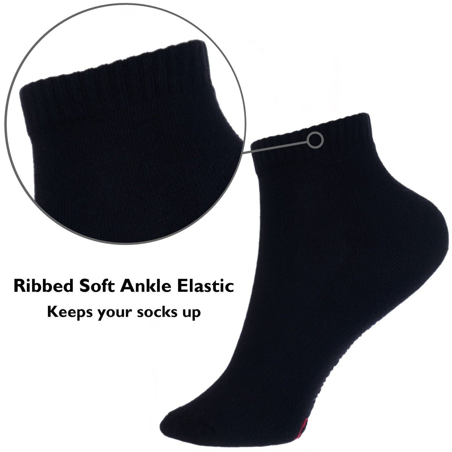 3-12 pares de calcetines deportivos lisos de algodón para hombre, tobilleros, corte bajo, talla 9-13